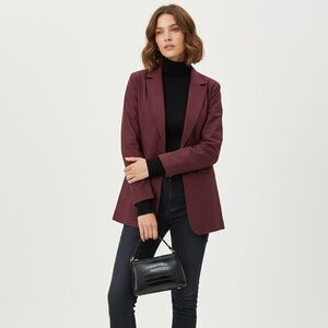 Stretch Blazer in a rich burgundy color.  Size M
